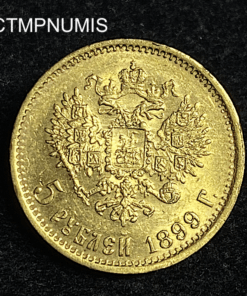 ,MONNAIE,RUSSIE,5,ROUBLE,OR,1899,