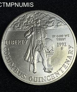 ,MONNAIE,ETATS,UNI,1,DOLLAR,ARGENT,COLOMBUS,1992,