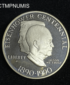 ,MONNAIE,ETATS,UNIS,1,DOLLAR,ARGENT,EISENHOWER,1990,
