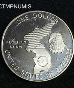 ,MONNAIE,ETATS,UNIS,1,DOLLAR,ARGENT,KOREA,1991,