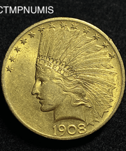,MONNAIE,ETATS,UNIS,10,DOLLAR,OR,INDIEN,1908,