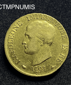 ,MONNAIE,ITALIE,40,LIRE,OR,NAPOLEON,1808,