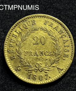 ,MONNAIE,20,FRANCS,OR,NAPOLEON,1807,TETE,NUE,