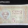 ,BILLET,MADAGASCAR,5,FRANCS,1937,1947,