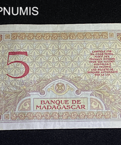 ,BILLET,MADAGASCAR,5,FRANCS,1937,1947,