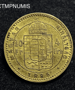 ,MONNAIE,HONGRIE,10,FRANCS,4,FORINT,OR,1886,