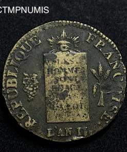 ,MONNAIE,CONVENTION,2,SOLS,BALANCE,1793,H,LA,ROCHELLE,