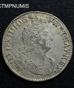 ,MONNAIE,LOUIS,XIV,1/2,ECU,ARGENT,INSIGNES,1701,T,NANTES,