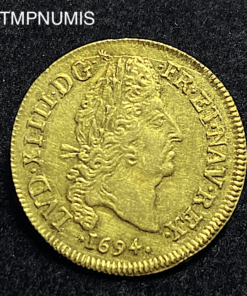 ,MONNAIE,LOUIS,XIV,1/2,LOUIS,OR,AUX,4,L,1694,CAEN,