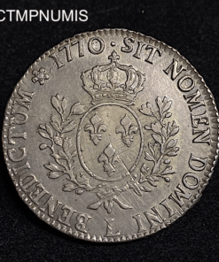 ,MONNAIE,LOUIS,XV,ECU,AU,BANDEAU,1770,L,BAYONNE,