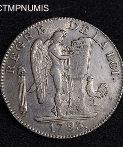 ,MONNAIE,CONVENTION,ECU,6,LIVRES,1793,ARGENT,