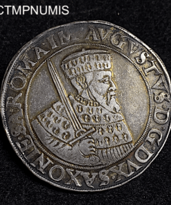 ,MONNAIE,SAXE,1,THALER,ARGENT,1555,AUGUSTE,