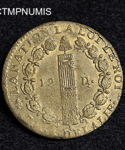 ,MONNAIE,12,DENIER,LOUIS,XVI,AN,4,