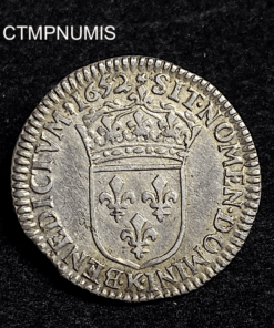 ,MONNAIE,LOUIS,XIV,1/12,ECU,MECHE,LONGUE,1652,K,BORDEAUX,