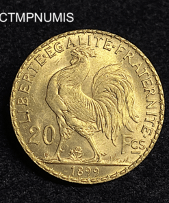 ,MONNAIE,20,FRANCS,OR,COQ,1899,SUP,
