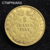 ,MONNAIE,5,FRANCS,OR,NAPOLEON,1857,