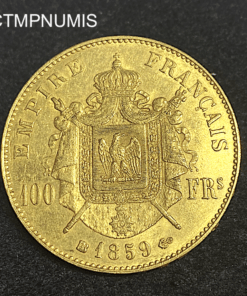 ,MONNAIE,100,FRANCS,OR,NAPOLEON,1859,BB,STRASBOURG,