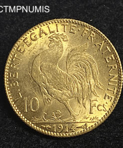 ,MONNAIE,10,FRANCS,OR,COQ,1914,
