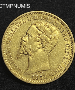 ,MONNAIE,ITALIE,20,LIRE,OR,1851,GENES,