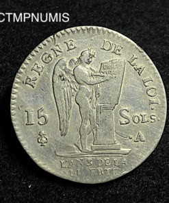 ,MONNAIE,15,SOLS,LOUIS,XVI,CONSTITUTION,1791,.A,