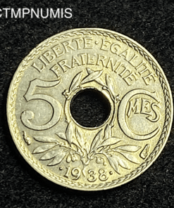 ,MONNAIE,5,CENTIMES,LINDAUER,1938,ETOILE,