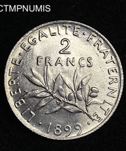 ,MONNAIE,2,FRANCS,ARGENT,SEMEUSE,1899,SUP,