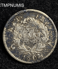 ,MONNAIE,1/4,FRANC,NAPOLEON,TETE,NEGRE,1807,