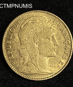 ,MONNAIE,10,FRANCS,OR,COQ,1906,