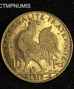 ,MONNAIE,10,FRANCS,OR,COQ,1912,