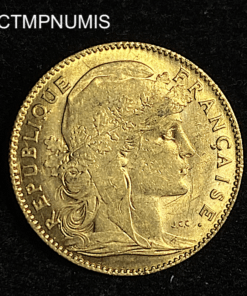 ,MONNAIE,10,FRANCS,OR,COQ,1912,