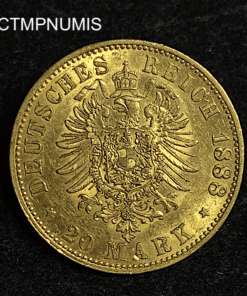 ,MONNAIE,ALLEMAGNE,PRUSSE,20,MARK,OR,1888,