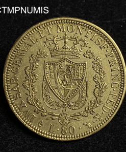 ,MONNAIE,ITALIE,80,LIRE,1828,TURIN,