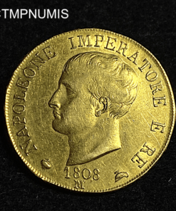 ,MONNAIE,ITALIE,40,LIRE,OR,1808,MILAN,