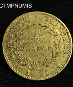 ,MONNAIE,CONSULAT,40,FRANCS,OR,NAPOLEON,AN,XI,