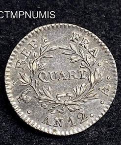 ,MONNAIE,1/4,FRANC,ARGENT,NAPOLEON,CONSUL,AN,12,