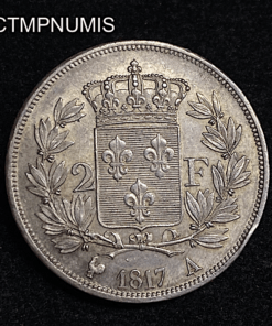 ,MONNAIE,2,FRANCS,ARGENT,LOUIS,XVIII,1817,