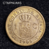 ,MONNAIE,ESPAGNE,1,CENTIMO,1906,ALPHONSE,XIII,