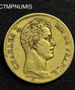 ,MONNAIE,40,FRANCS,OR,CHARLES,X,1824,