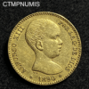,MONNAIE,ESPAGNE,20,PESETAS,OR,1890,