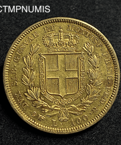 ,MONNAIE,ITALIE,100,LIRE,OR,1834,TURIN,