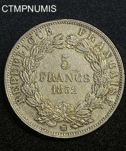 ,MONNAIE,5,FRANCS,NAPOLEON,1852,BB,STRASBOURG,