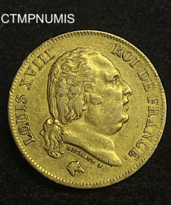 ,MONNAIE,40,FRANCS,OR,LOUIS,XVIII,1818,W,LILLE,