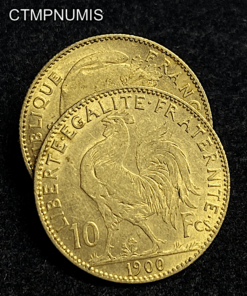 ,MONNAIE,10,FRANCS,OR,COQ,1900,