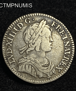 ,MONNAIE,LOUIS,XIV,1/12,ECU,MECHE,COURTE,1643,