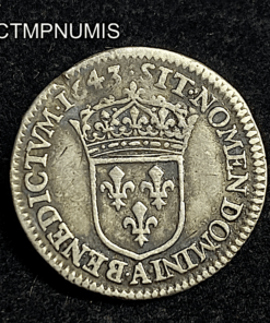 ,MONNAIE,LOUIS,XIV,1/12,ECU,MECHE,COURTE,1643,