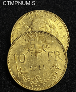 ,MONNAIE,SUISSE,10,FRANCS,OR,1911,
