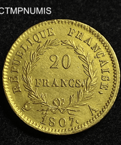 ,MONNAIE,20,FRANCS,OR,NAPOLEON,TETE,NUE,1807,