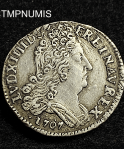 ,MONNAIE,LOUIS,XIV,10,SOLS,AUX,INSIGNES,1707,L,BAYONNE,