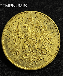 ,MONNAIE,AUTRICHE,10,CORONA,OR,1912,