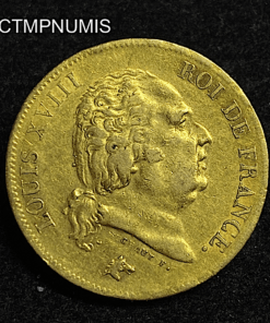 ,MONNAIE,40,FRANCS,OR,LOUIS,XVIII,1818,W,LILLE,